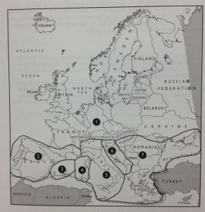 Lacertids Regions in Europe